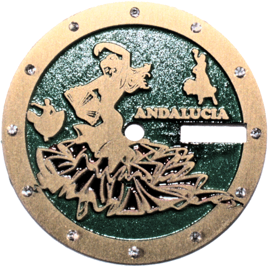 flamenco dancer with gems indices watch dial